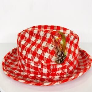 Vintage Paul Bear Bryant Original Houndstooth Hat Crimson 7 1/8 Alabama Football